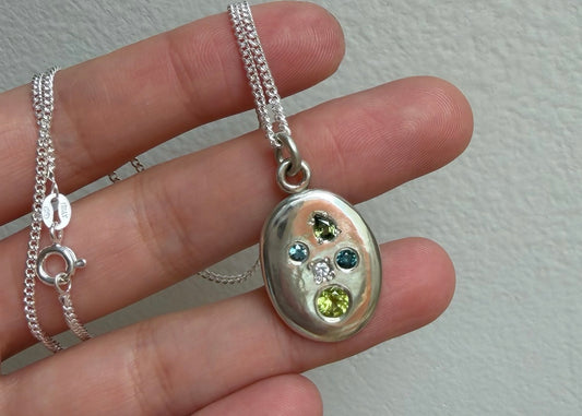 ONE OFF Sapphire Creme Egg Pendant (ready to ship)