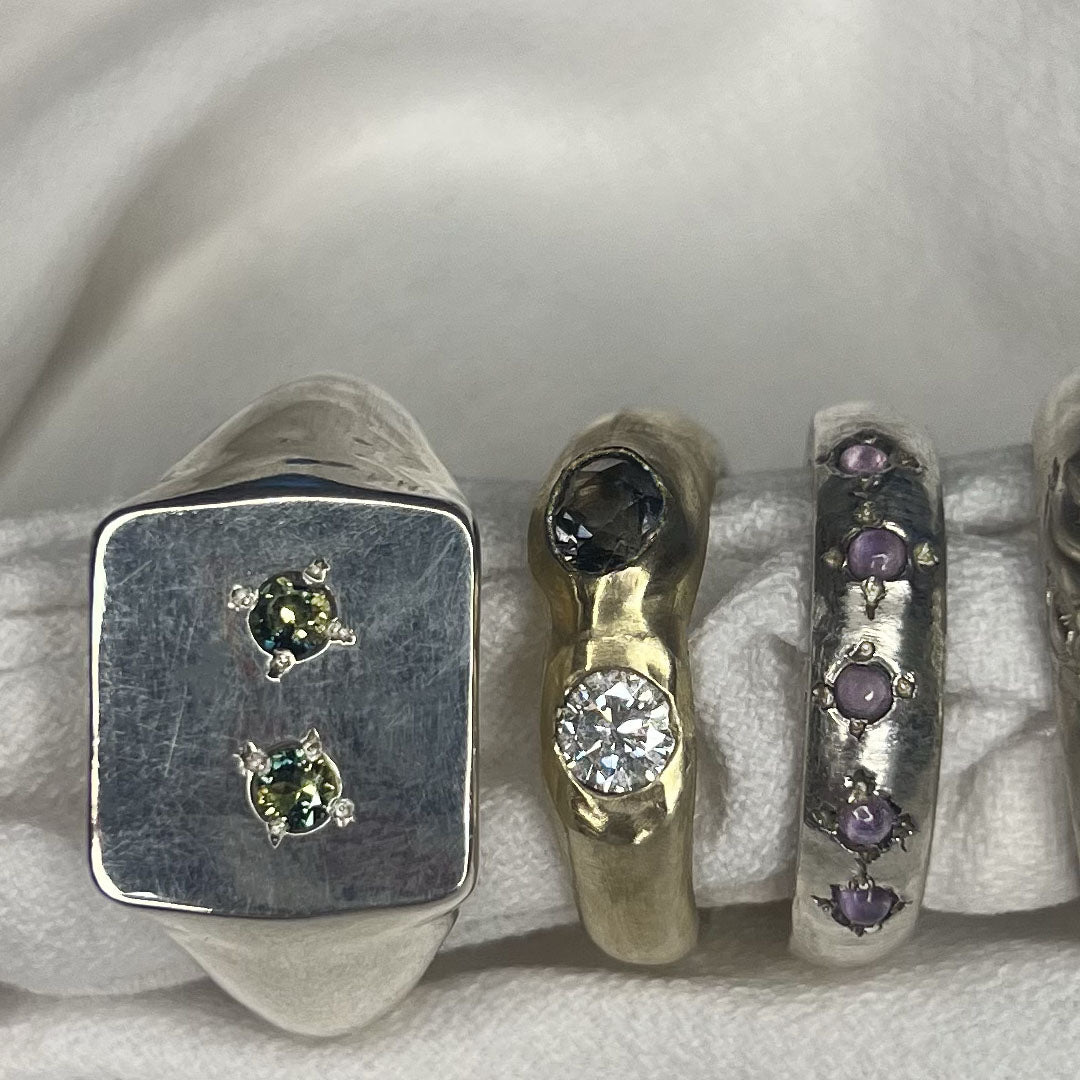 ONE-OFF Twin Aussie Parti Sapphire Signet