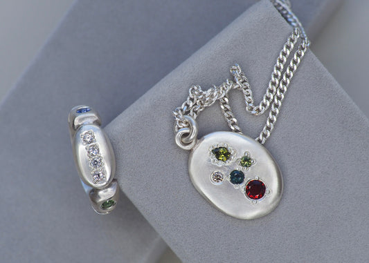 ONE OFF Garnet Creme Egg Pendant