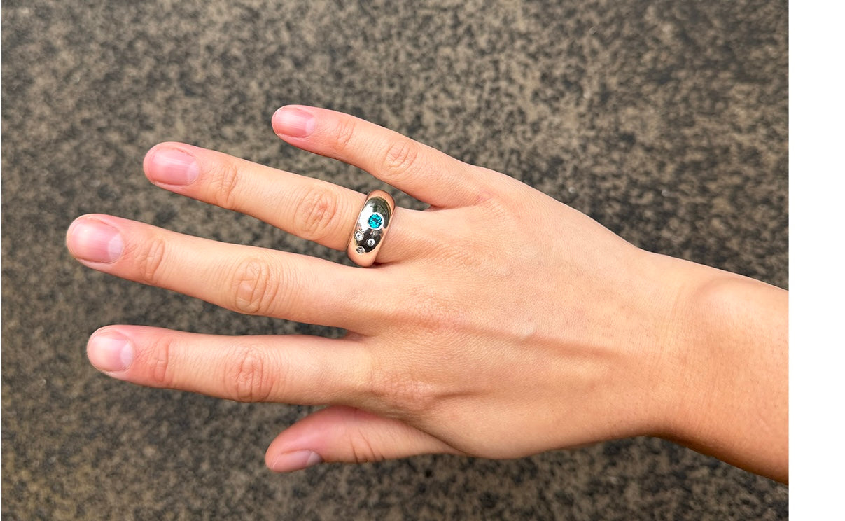 ANILLO DE ESTRELLA TOPACIO ÚNICO (listo para enviar)
