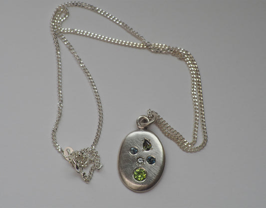 ONE OFF Sapphire Creme Egg Pendant (ready to ship)